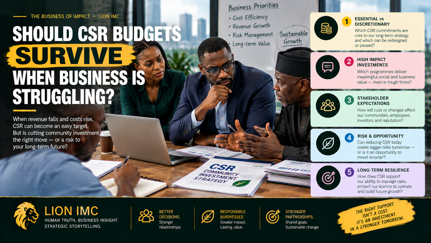Should CSR budgets survive when business is struggling?
