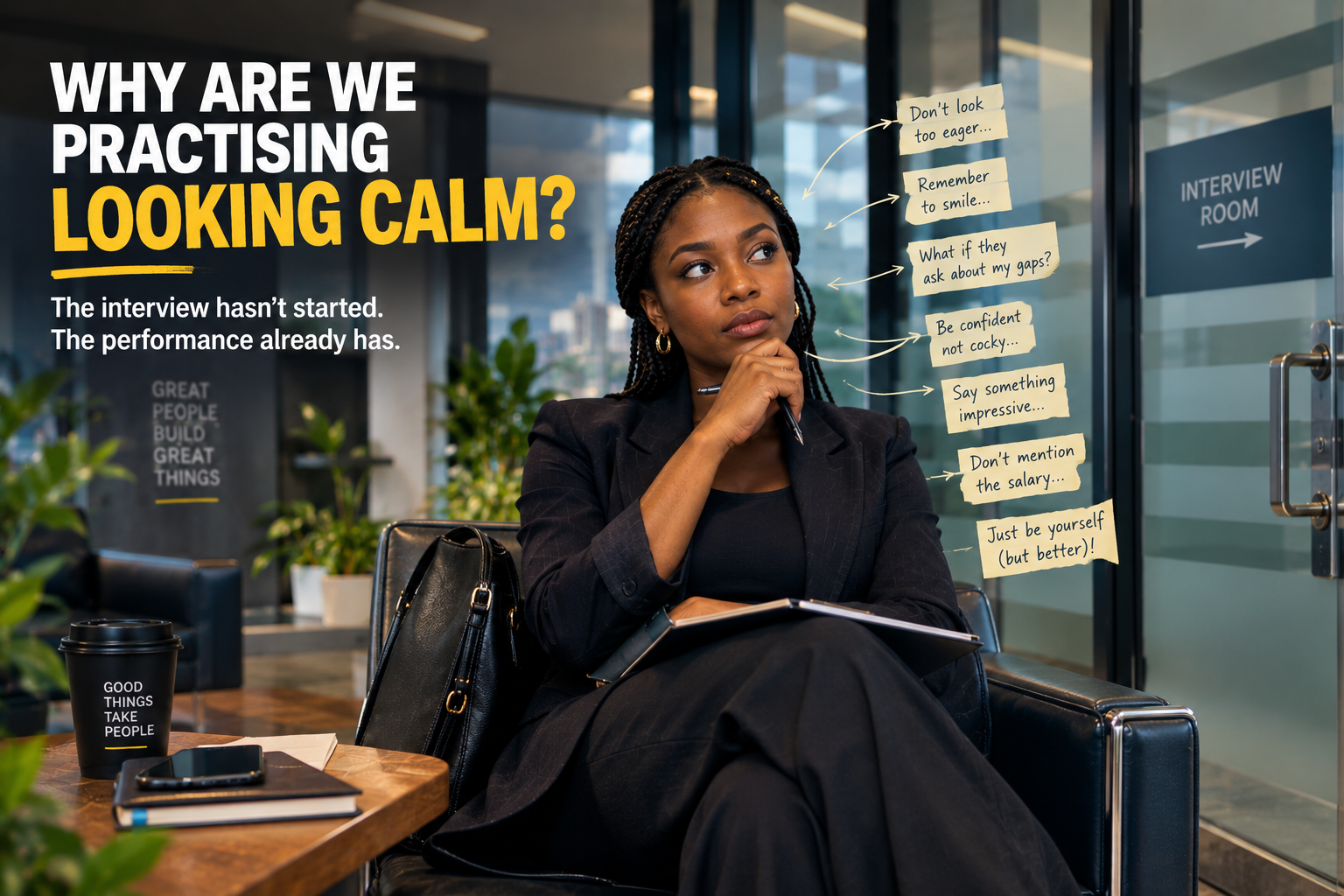 Why we practice looking calm before entering the interview room